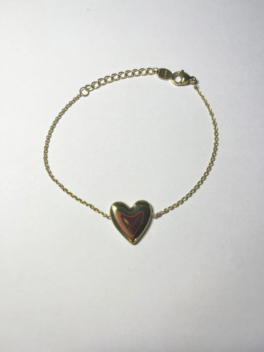 Bracelet pendentif coeur lisse et miroir - LNC