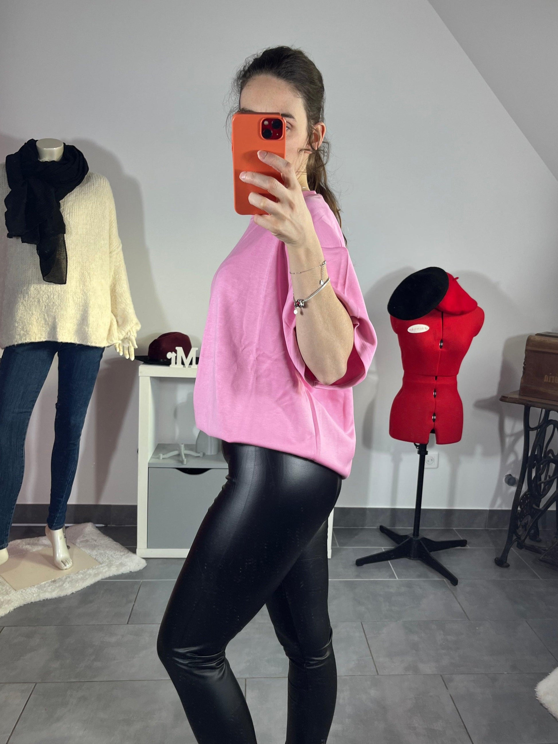 Legging en similicuir noir - LNC